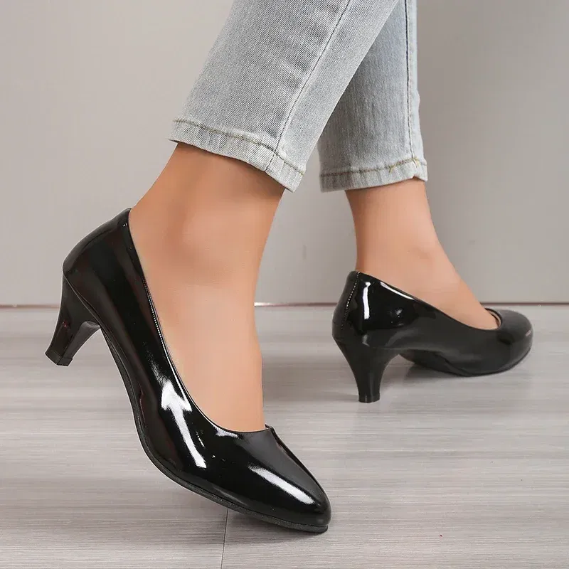 Color: WHITE, Shoe Size: 42 - Women Pumps Nude Shallow Mouth Women Shoes Fashion Office Work Wedding Party Shoes Ladies Low Heel Shoes Summer Heels Woeman