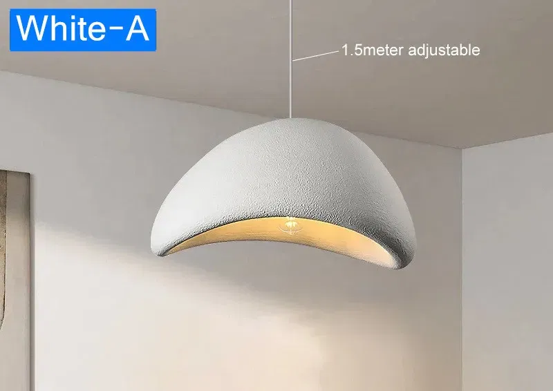 Body Color: Blue, Size: L, Emitting Color: Cold White - Cream style Wabi Sabi chandelier restaurant bar decoration chandelier living room bedroom creative lighting indoor E27 LED Lamp