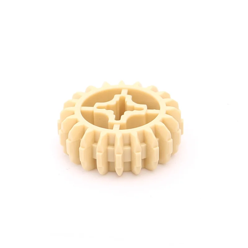 Color: Yellow - Rainbow Pig MOC Particle 32269 18575 High-Tech Gear 20 Tooth Double Bevel with Axle Hole Compatible Brick Building Block Toys