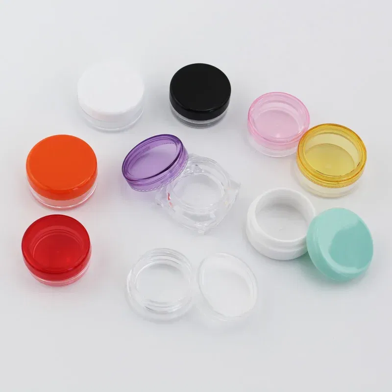Color: Blue - 15pcs 2g 3g Empty Jars Refillable Mini Plastic Bottle Cosmetic Jar Container Small Round Bottle Little Cream Jar Solid Perfume