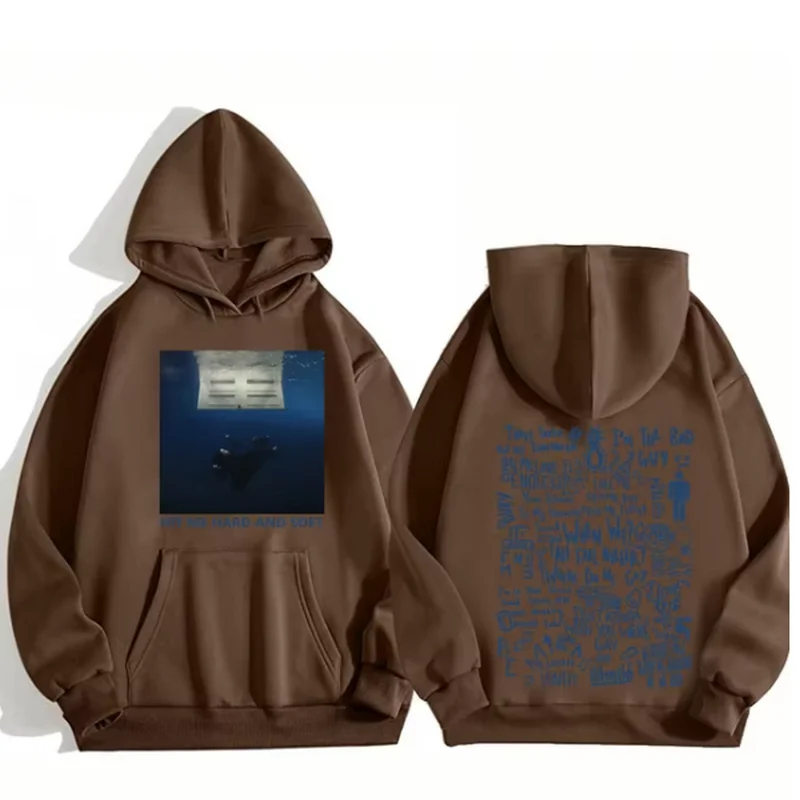 Color: Beige, Size: S - 2024 Hit Me Hard and Soft Tour Hoodie Billie Hoodie Men's Hoodie Sudaderas Men's Casual Sports