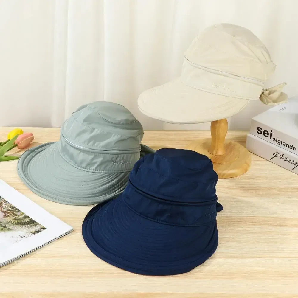 Color: Dark Grey - Women Ladies Outdoor Cap Anti-UV Summer Visor Sun Hat Wide Brim Beach Hat