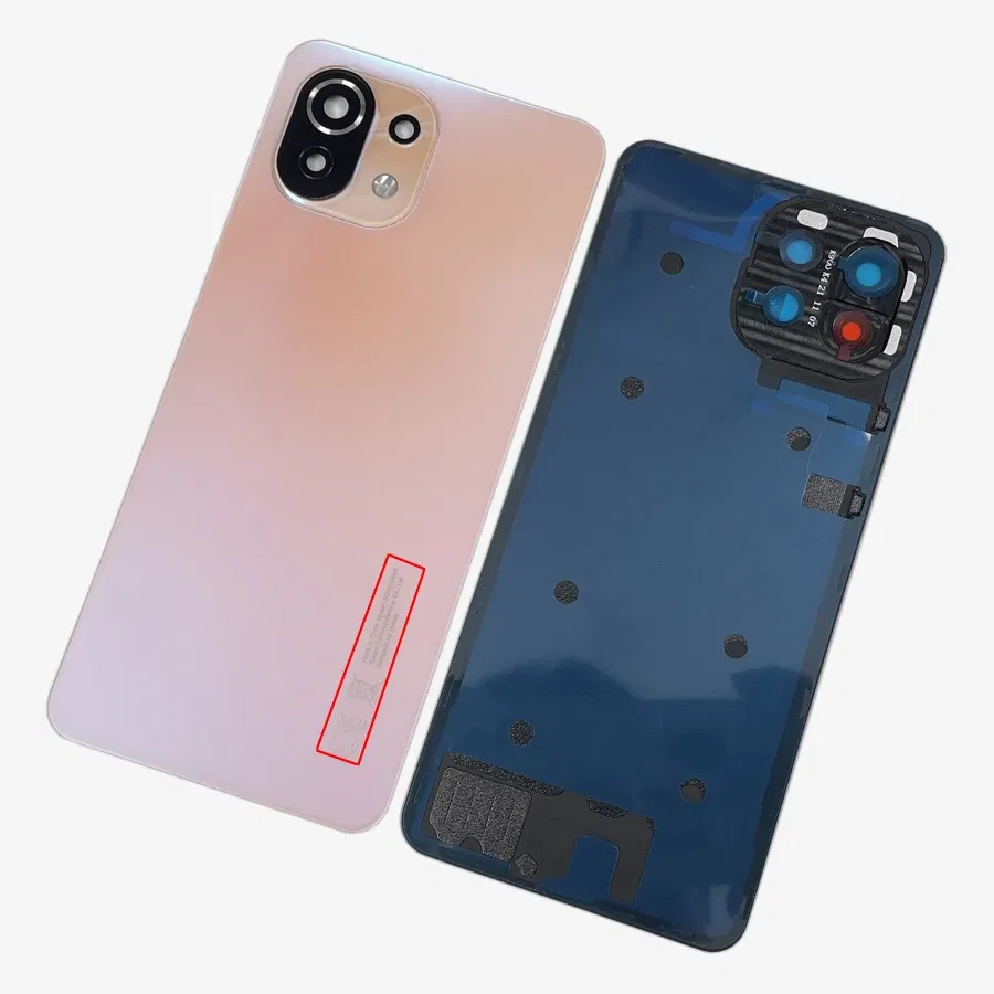 Color: Dark blue - A+++ Back Cover For Xiaomi Mi 11 Lite Glass Battery Cover Housing Door Cases Mi11 Youth NE 5G With Camera Lens Replacement