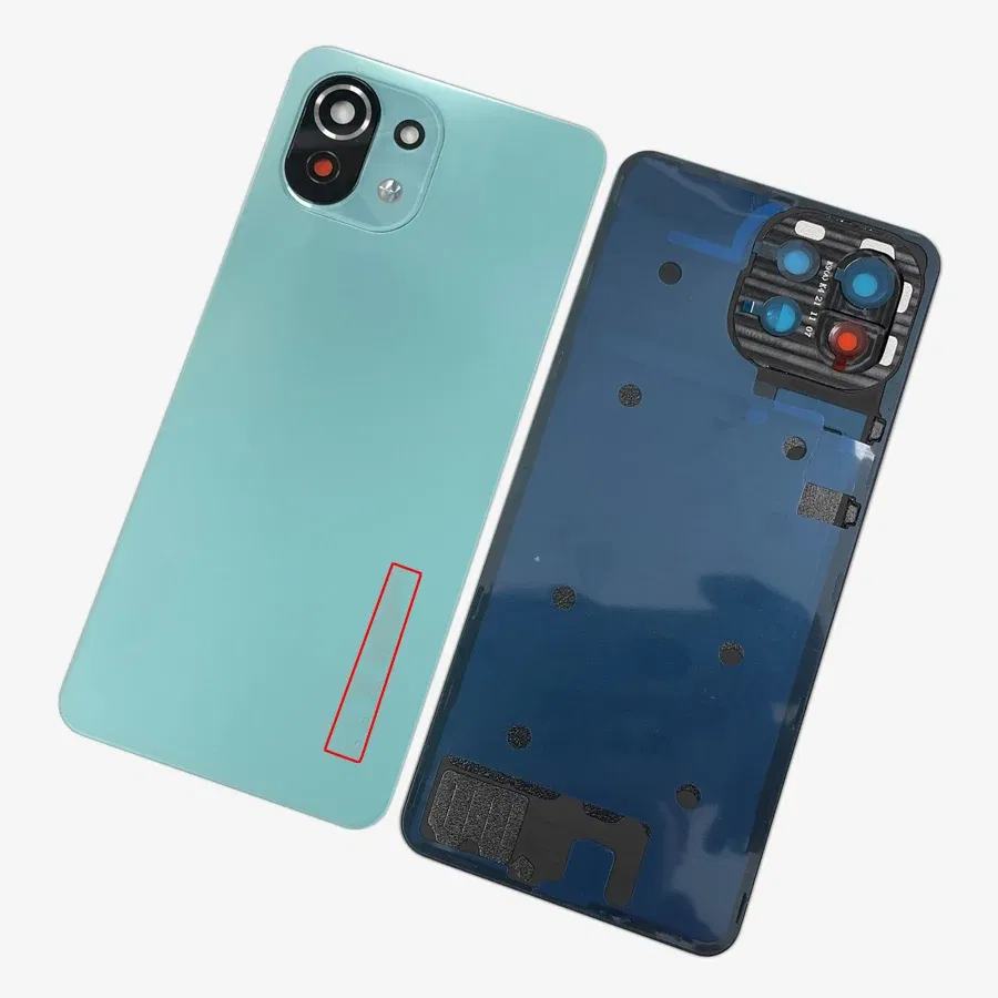 Color: Dark blue - A+++ Back Cover For Xiaomi Mi 11 Lite Glass Battery Cover Housing Door Cases Mi11 Youth NE 5G With Camera Lens Replacement