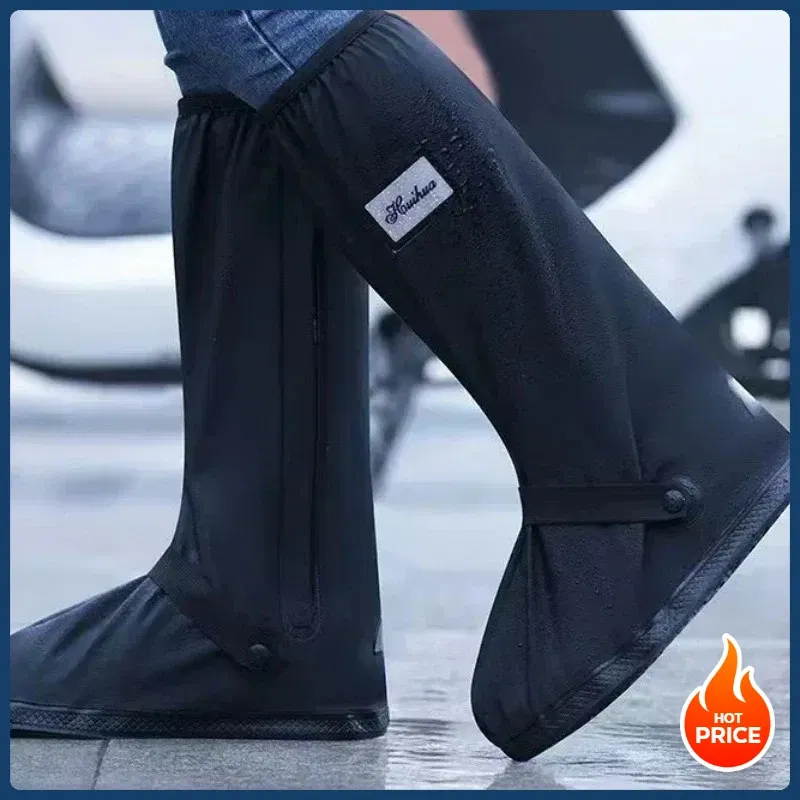 Color: Champagne, Size: L - Recycling rain boot cover anti-slip boot cover Unisex bicycle shoes rain and snow day protective cover