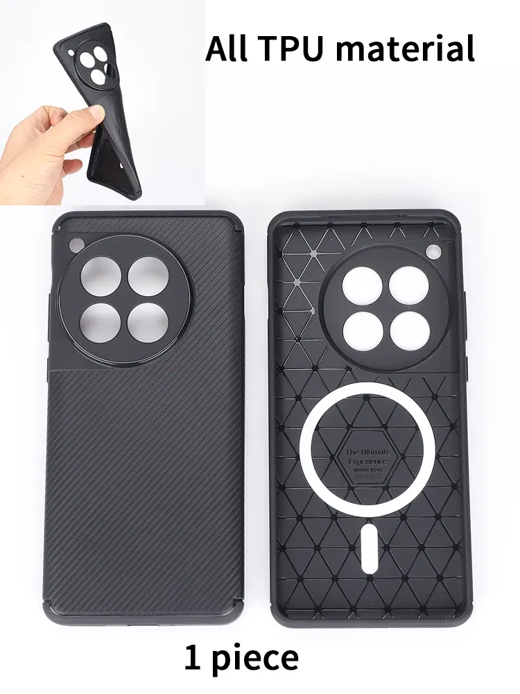 Color: Black Green, Material: aluminum - Magnetic Case For OPPO One Plus 12 One Plus 13 Shockproof Magsafe Wireless Charging Clear Phone Cover