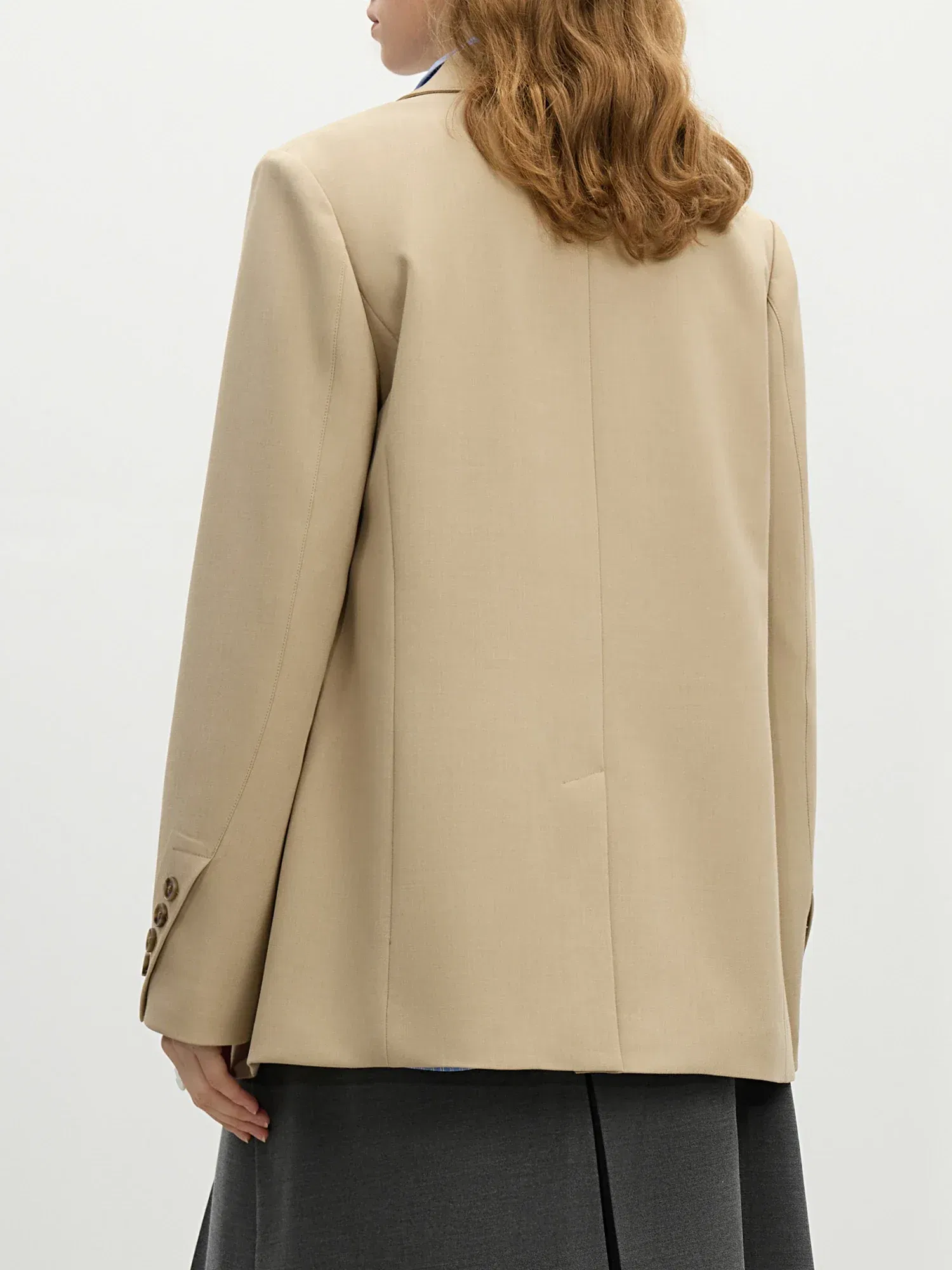 Color: black, Size: M - FSLE Women Khaki Blazer 2025 Spring New Office Lady Black Simple Loose Front Shoulder Blazer Coats Button Design Coat 25FS11071