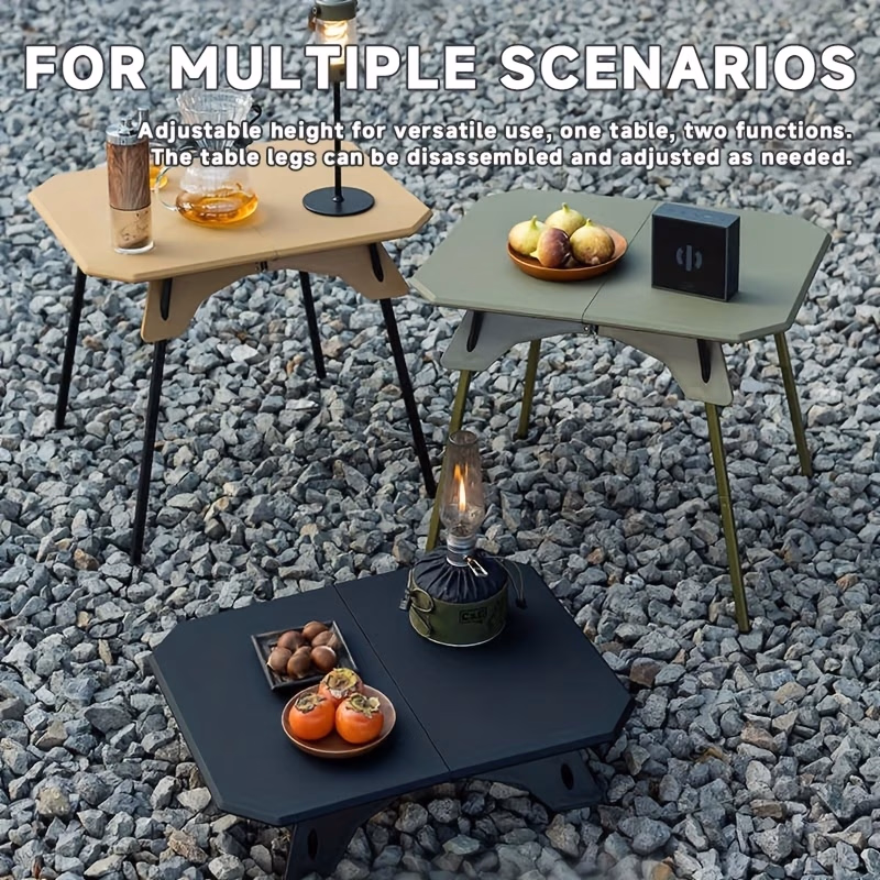 WEST TUNE® Portable Folding Camping Table – Adjustable Height and Dual-Use Design