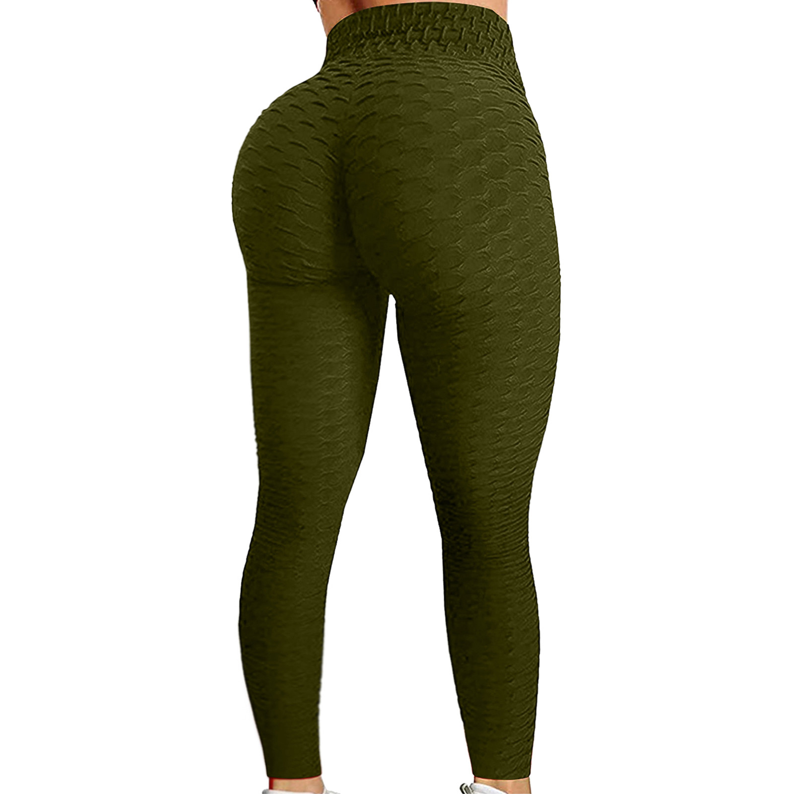 Color: army green, Size: XL - Women's Bubble Hip Lifting ExerciseYoga Pants Women  Fitness Running High Waist Gym Fitness Sports Flared Pant  Dance Trouers