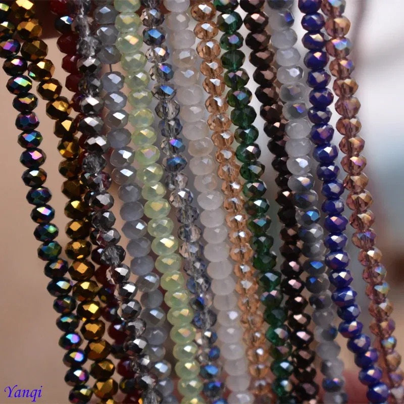 Color: Pale pinkish gray - Shining Red Purple White color 2*2mm 160pcs Rondelle Austria faceted Crystal Glass Beads Loose Spacer Beads for Jewelry Making