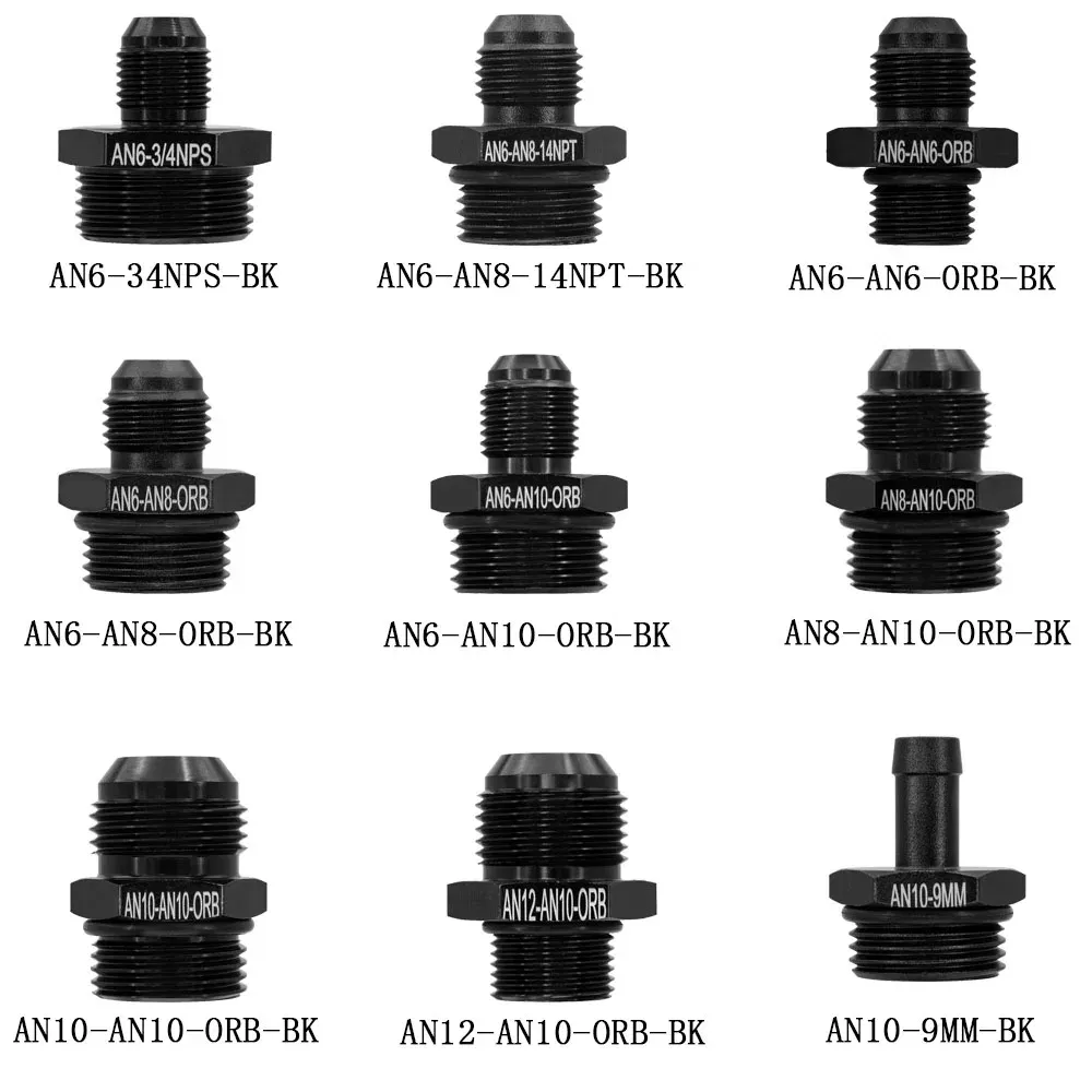 Color: Yellow - Aluminum Alloy Universal AN6 8 10 12 to AN to M16x1.5 M18x1.5 Metric Fuel Hose Adapter Pipe Thread Fitting CAR OIL COOLER SYSTEM