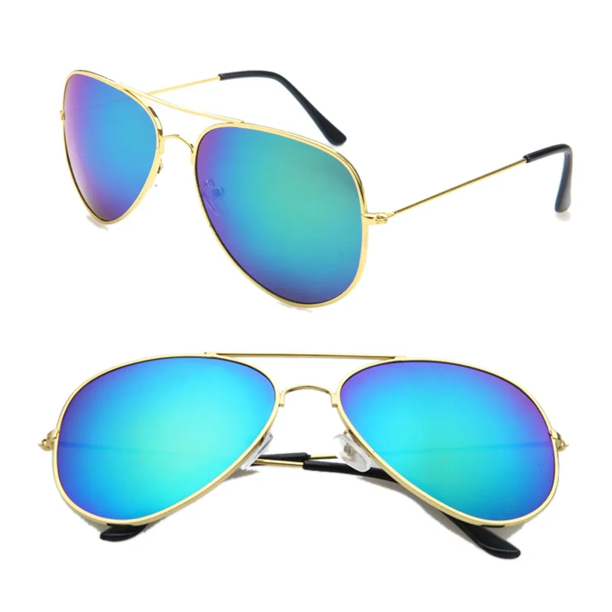 Lenses Color: PURPLE, Frame Color: other - FOENIXSONG Fashion Sunglasses for Women Men  Pilot Round Gradient Mirror Women's Glasses Oculos Lentes Gafas De Sol