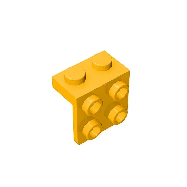 Color: Red - Gobricks GDS-641 ANGLE PLATE 1X2 / 2X2 compatible with lego 44728 21712 92411 children's DIY Educational Building Blocks