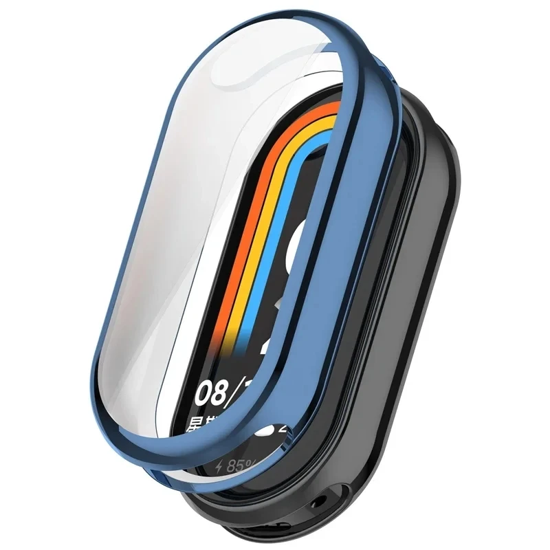 Color: Brown - Protective Case For Xiaomi Mi Band 8 Screen Protector Full Cover XioMi Band8 Soft TPU Cover