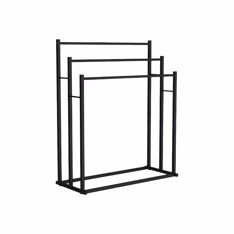 3-Tier Freestanding Towel Rack Heavy-Duty Carbon Steel Bathroom Towel Holder with Wide Base & Vertical – Space-Saving Solution for Your Bathroom