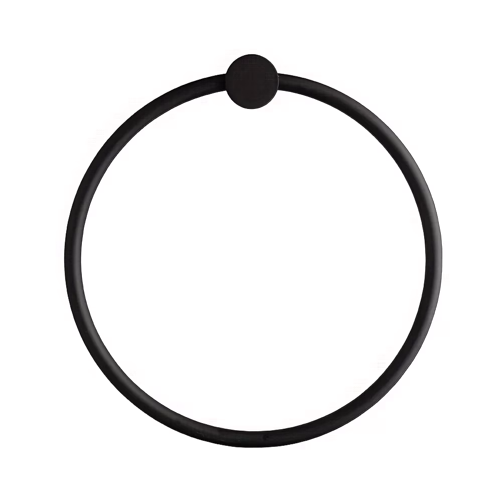 Round Black Hand Towel Ring Wall Mounted – Sleek and Modern Towel Storage Solution