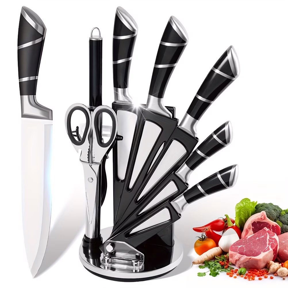 KEPEAK® 9pcs Kitchen Knife Set – Premium Chef Knife Set for Cutting Meat, Bones, and More