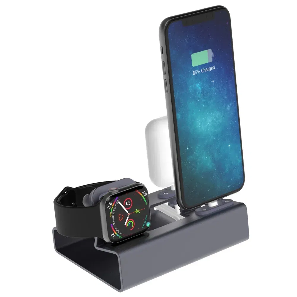 Color: black - Charging Dock Station Stand Holder For AirPods IPad Air Mini Apple Watch For iWatch For iPhone 14 13 12 11 X XR XS MAX 8 7Plus