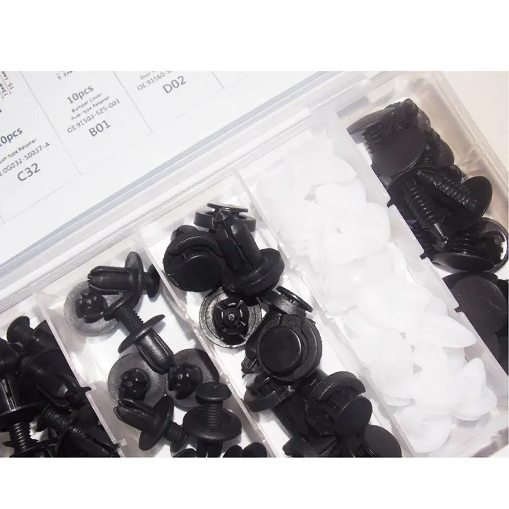 100 Pcs Car Fastener Clips Universal Auto Body Door Trim Panel Retainer Car Screw Bumper Decoration Fastener Plastic Clip