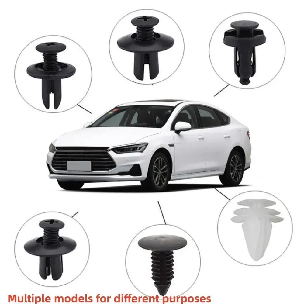 100 Pcs Car Fastener Clips Universal Auto Body Door Trim Panel Retainer Car Screw Bumper Decoration Fastener Plastic Clip