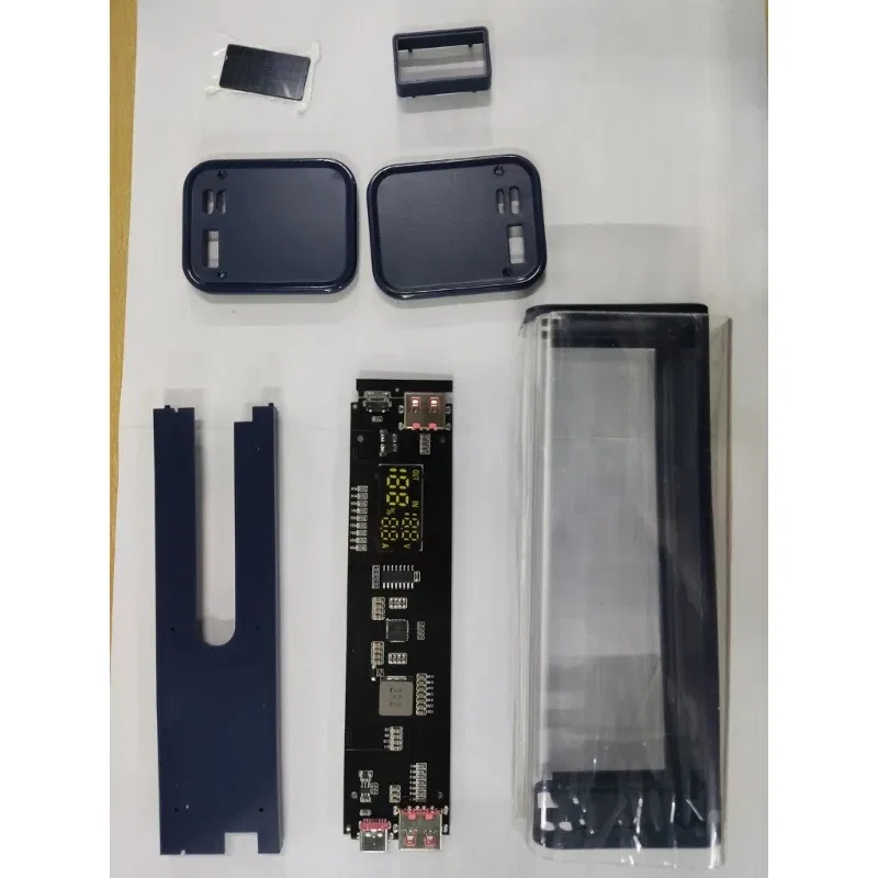 Color: black - Professional 22.5W DIY Battery Charger Case PD Fast Charging Case Welding for 8PCS 18650 Polymer 20000mA Battery Charging Box