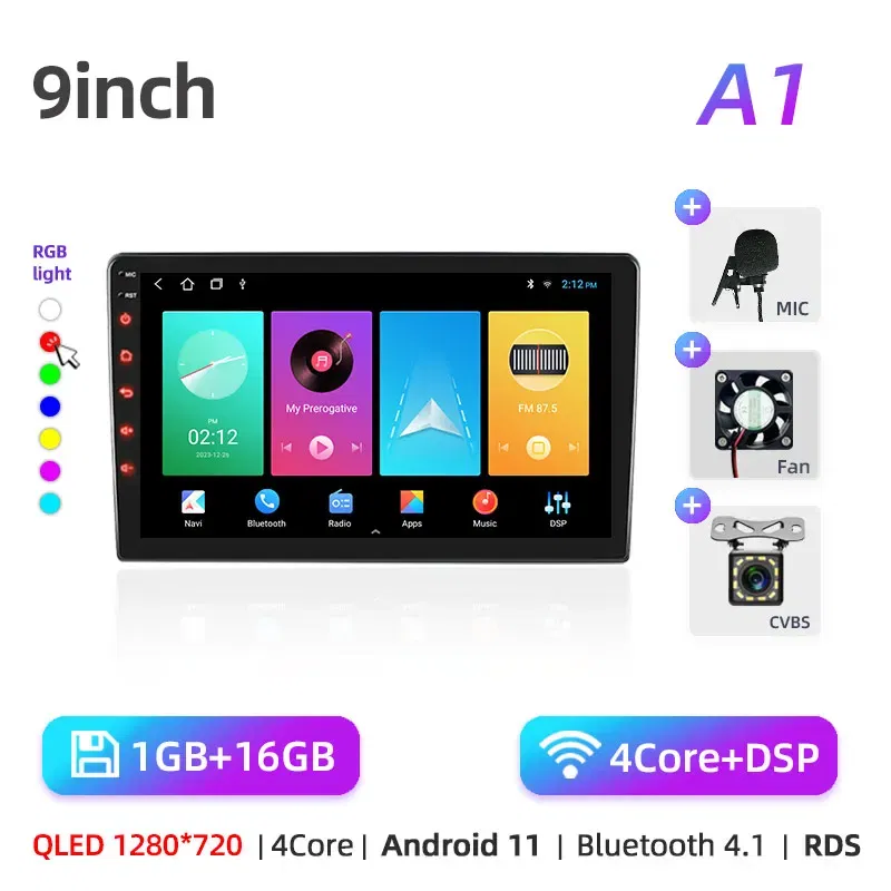 Color: WHITE, Ships From: CHINA - Car radio with GPS Multimedia player with Android 12 7/9/10''2 Din Universal Stereo Carplay AUTO for Volkswagen, Nissan, Hyundai