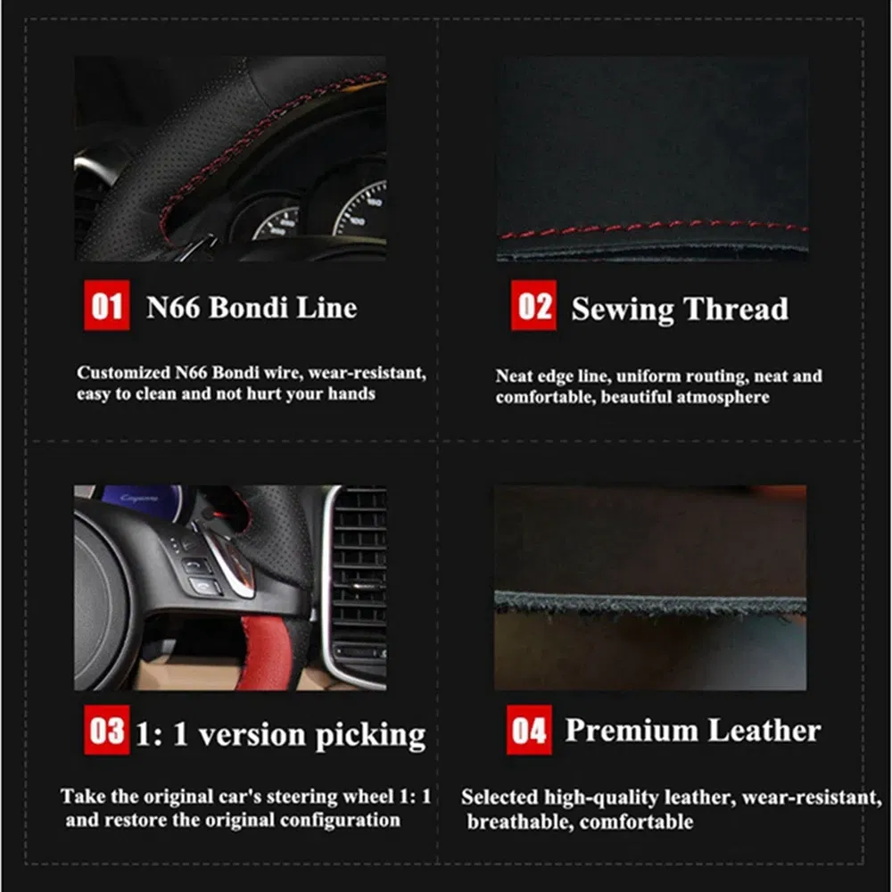 Color Name: Silver - Car Steering Wheel Cover For BMW E60 E61 530d 545i 550i E63 E64 630i 645Ci 650i Hand-stitched Microfiber Leather Interior