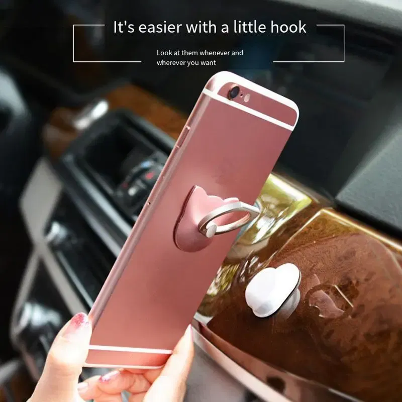 Color: Ivory, Ships From: CHINA - Cat Finger Ring Mobile Phone Holder 360 Degree Rotating  Socket Round Smartphone Cell Car Mount Stand Support Accessories