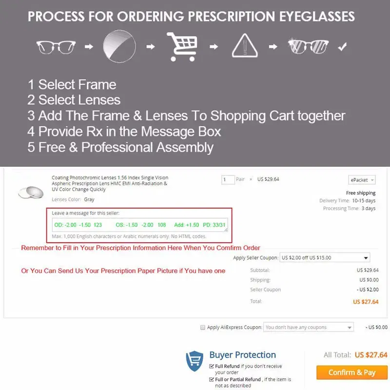 Lenses Color: Red - Reven Jate MR-8 Digital Freeform Progressive Prescription Tinted Lenses Aspheric Optical Lenses UV400 Solid and Gradient Tinted