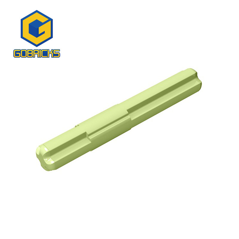Color: Trans-green - Gobricks 10PCS Bricks Plate 2 x 4 Technical, Axle 4 with Center Stop compatible with 99008 toys Assembles Building Blocks