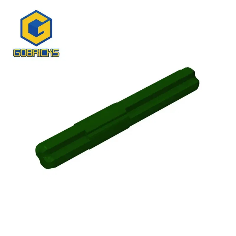 Color: Trans-green - Gobricks 10PCS Bricks Plate 2 x 4 Technical, Axle 4 with Center Stop compatible with 99008 toys Assembles Building Blocks