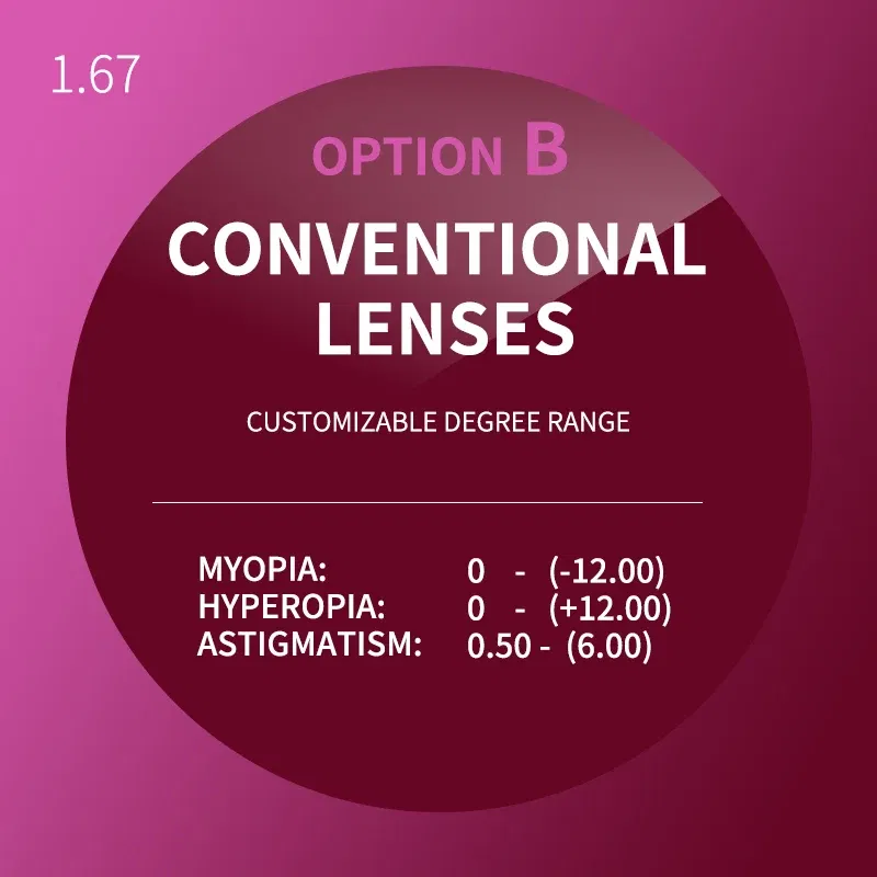 Lenses Color: WHITE, Lens Index: 1.67 - Customized 1.67 High-Index Clear Ultra-Thin Aspheric Radiation Protection Anti-UV Myopia Hyperopia Astigmatism Prescription Lens