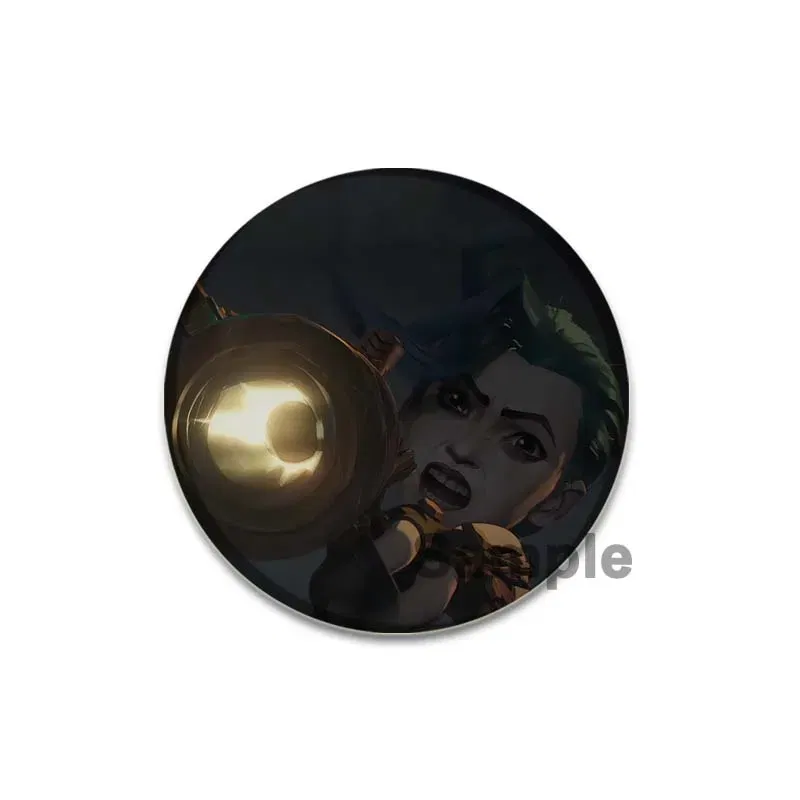 Anime Round Pins Cartoon Character Arcane Badge Role Play Handmade Tinplate Brooches for Clothes Backpack Decoration