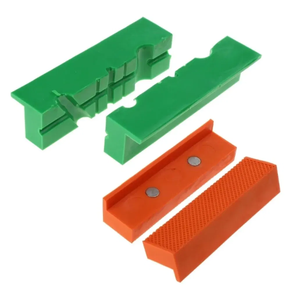 Color: Red - 2pcs 4/5/6 Inch Magnetic Soft Pad Jaw Rubber For Metal Vise Bench Machine Tools For Metal Vise Bench Machine Tools