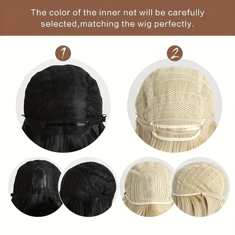 Color: #1B, Stretched Length: 26inches, Bulk Buy: 1pc - 26" Long Straight Synthetic Wig for Women with Bangs - Heat Resistant, Natural Soft Hair