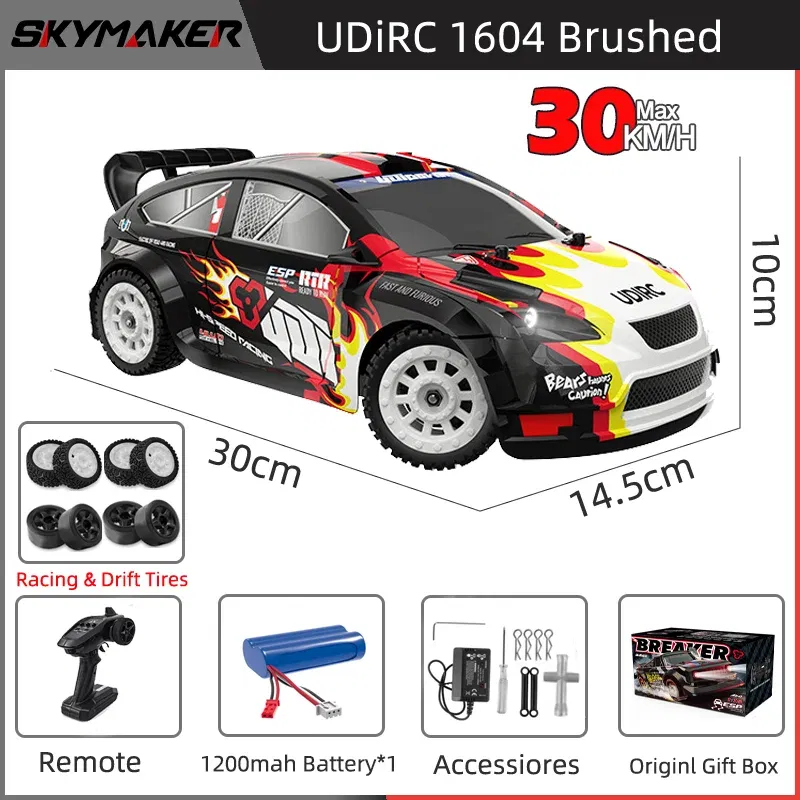 Color: Yellow - RC Racing Car 1/16 UD1604 UD1603 Ud1607 UD1608 RC Car High Speed 2.4G Brushless 4WD Drift Remote Control Drift Car Toys For Boys