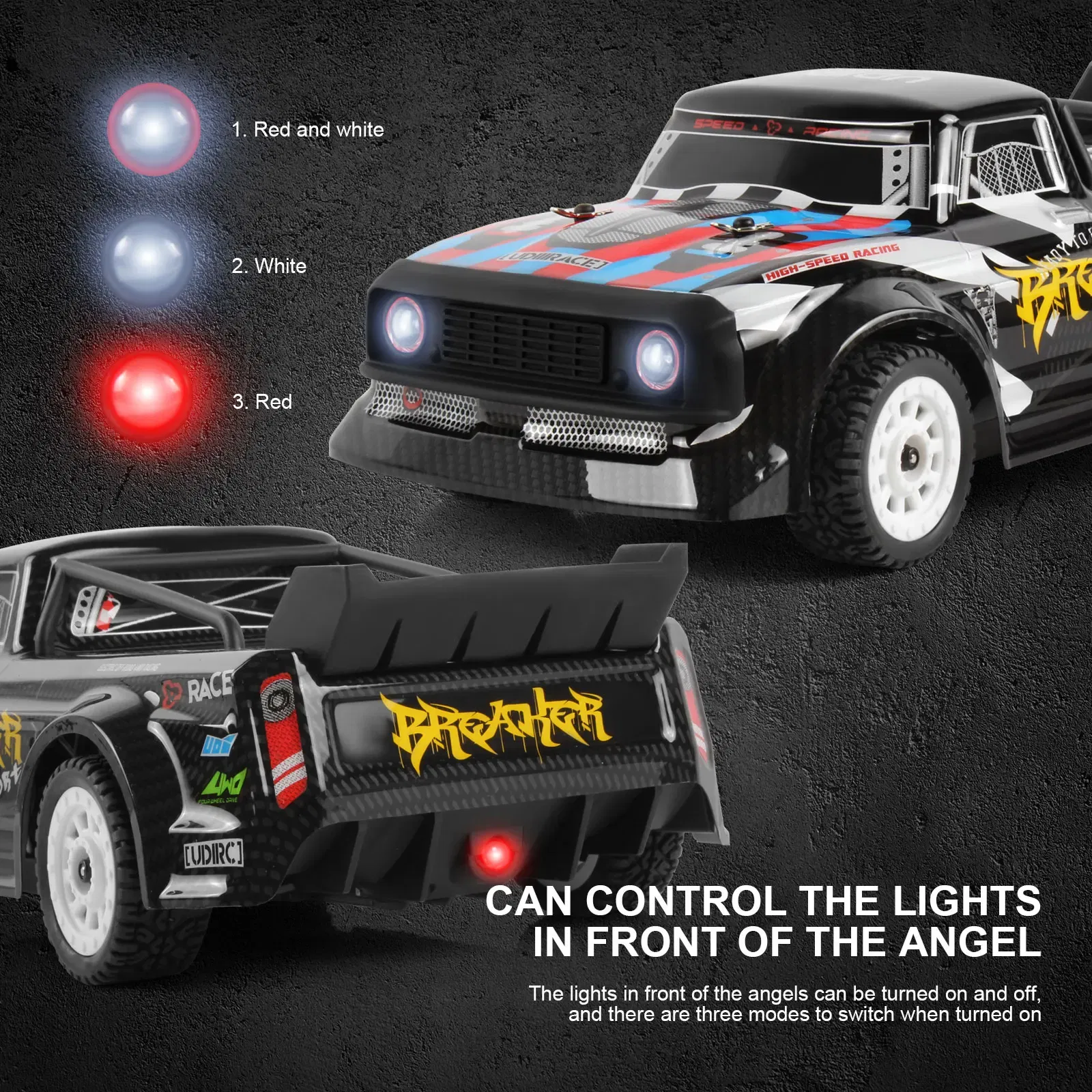 Color: Yellow - RC Racing Car 1/16 UD1604 UD1603 Ud1607 UD1608 RC Car High Speed 2.4G Brushless 4WD Drift Remote Control Drift Car Toys For Boys
