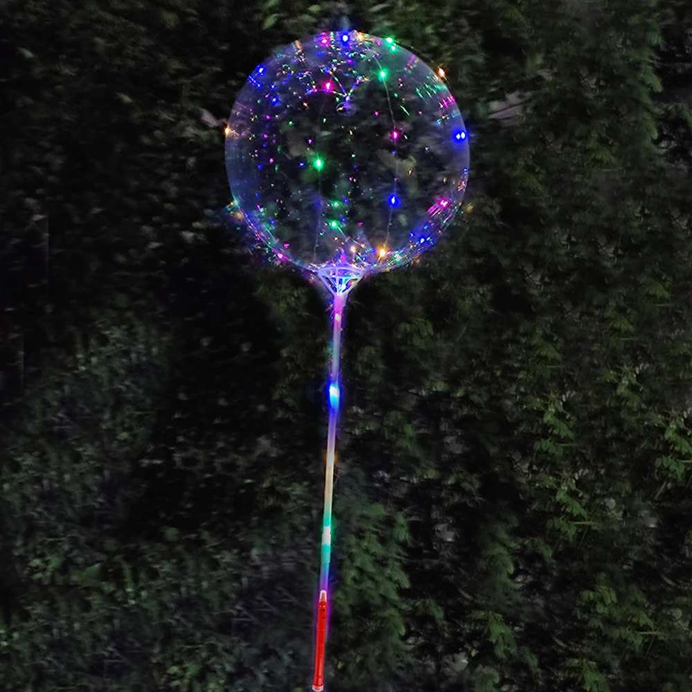 Color: Emerald, Ballon Size: 10inch, Shape: O - 1/5/10/20/30pcs LED Light Up BoBo Balloons Colorful 3 Levels Flashing Handle 20 Inches Bubble Balloon 70cm Stick