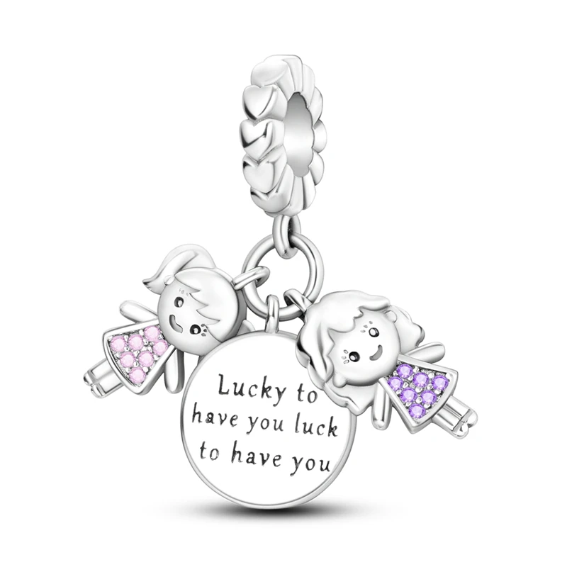 Color: camel - Pink Series Charms 925 Silver Perfume Butterfly Charm Beads Pendent Dangle Fit Original Pandora Charm Bracelet DIY Women Jewelr