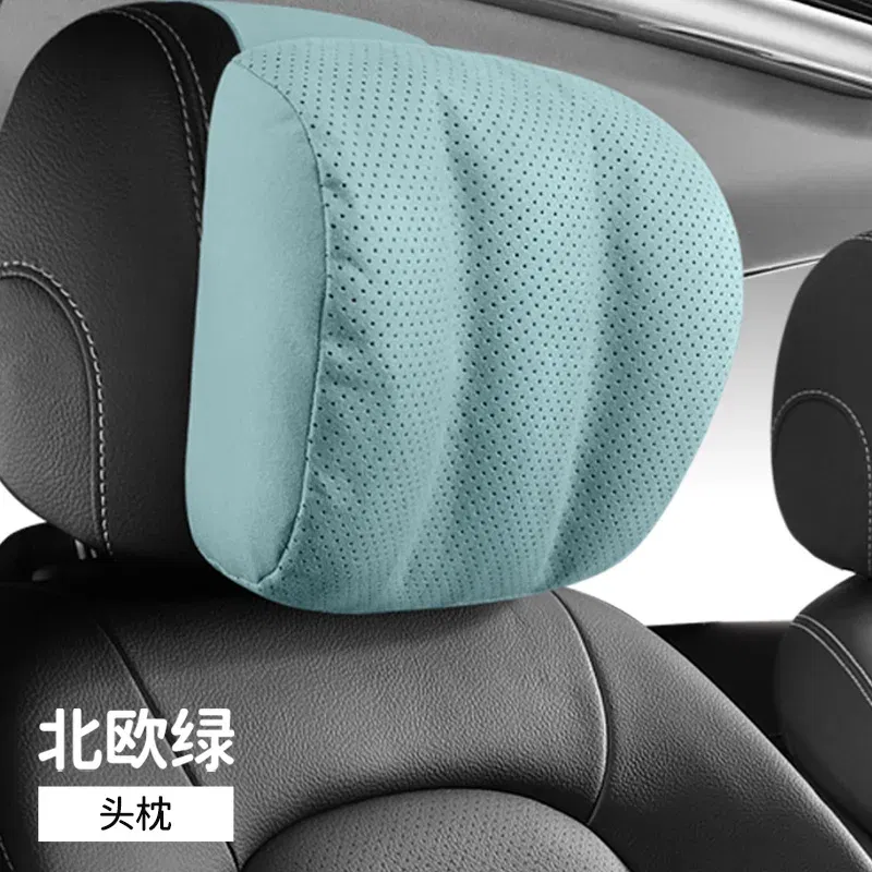 Color: green - Car Headrest Neck Pillow For Mercedes Benz S-Class Maybach Pillow Auto Seat Driving Travel Head Pillow All Season Universal