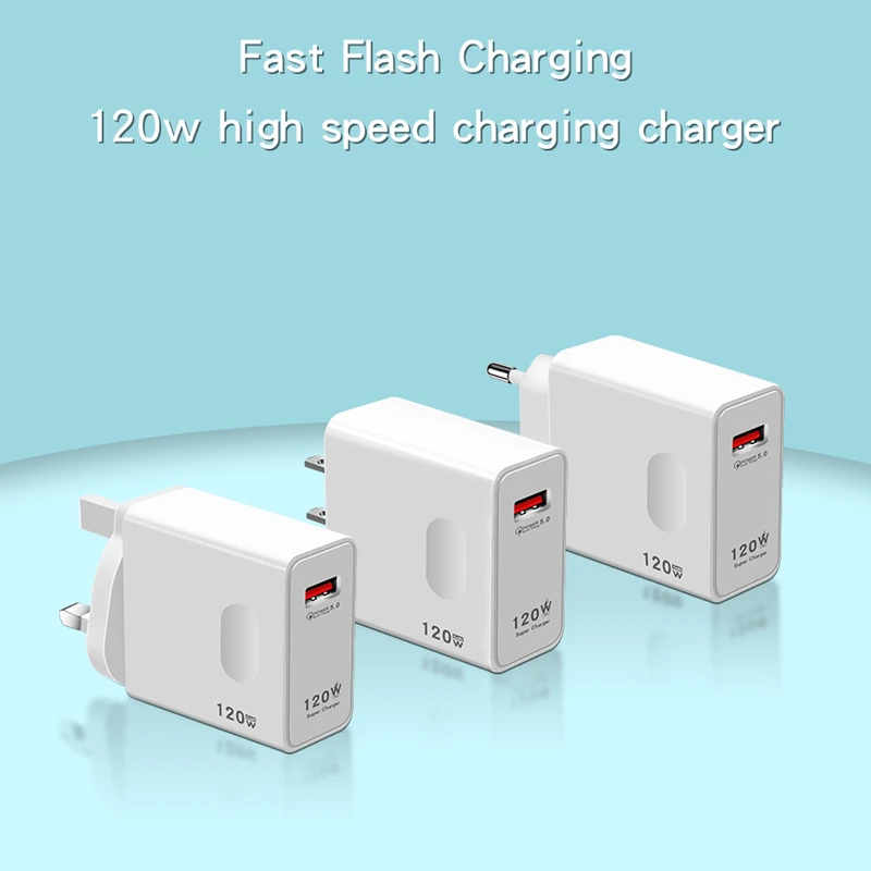 Plug Type: IL - XIAOMI 120W USB Super Fast Charger Type C Phone Quick Charge 5.0 Power Adapter For iPhone iPad Samsung Huawei Oppo Oneplus