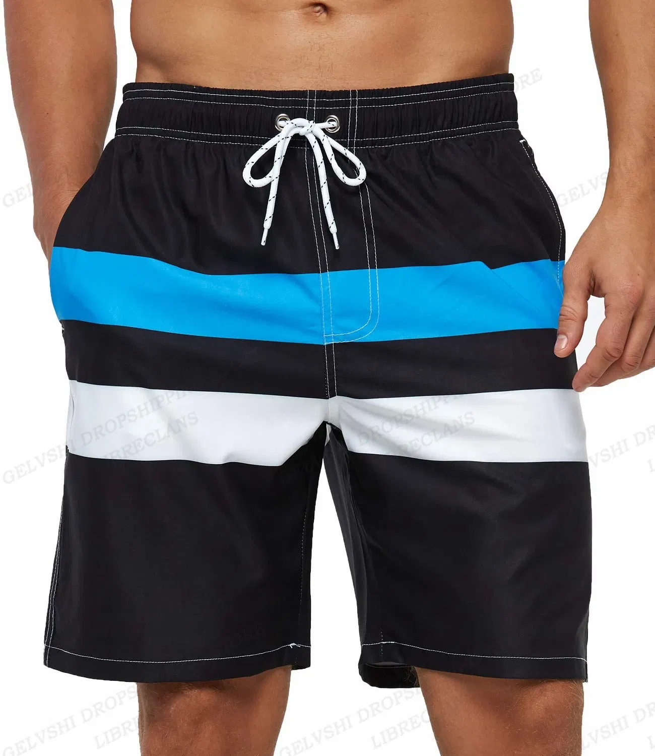 Color: Red, Size: XXXL - Men's Swimming Shorts Stripe 3d Surfing Board Short Kids Beach Shorts Men Swim Trunks Masculina Sports Fitness Pants Boy Briefs
