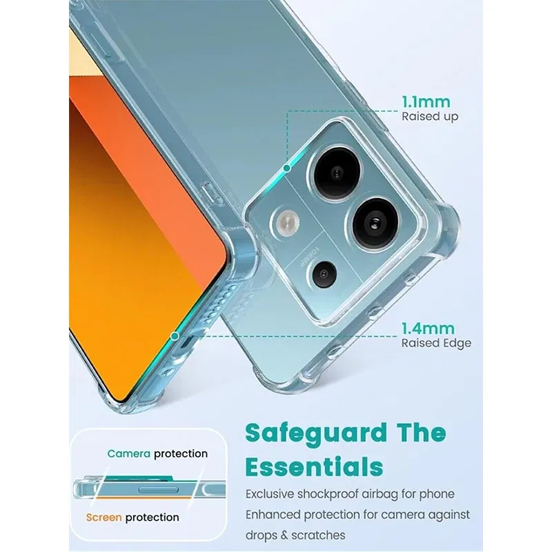 Color: Coffee - Luxury Clear Shockproof Case For Xiaomi Redmi Note 13 12 11 Pro Plus Phone Cover on Redmi Note 10 9 PRO MAX 10S 9S Back Cover