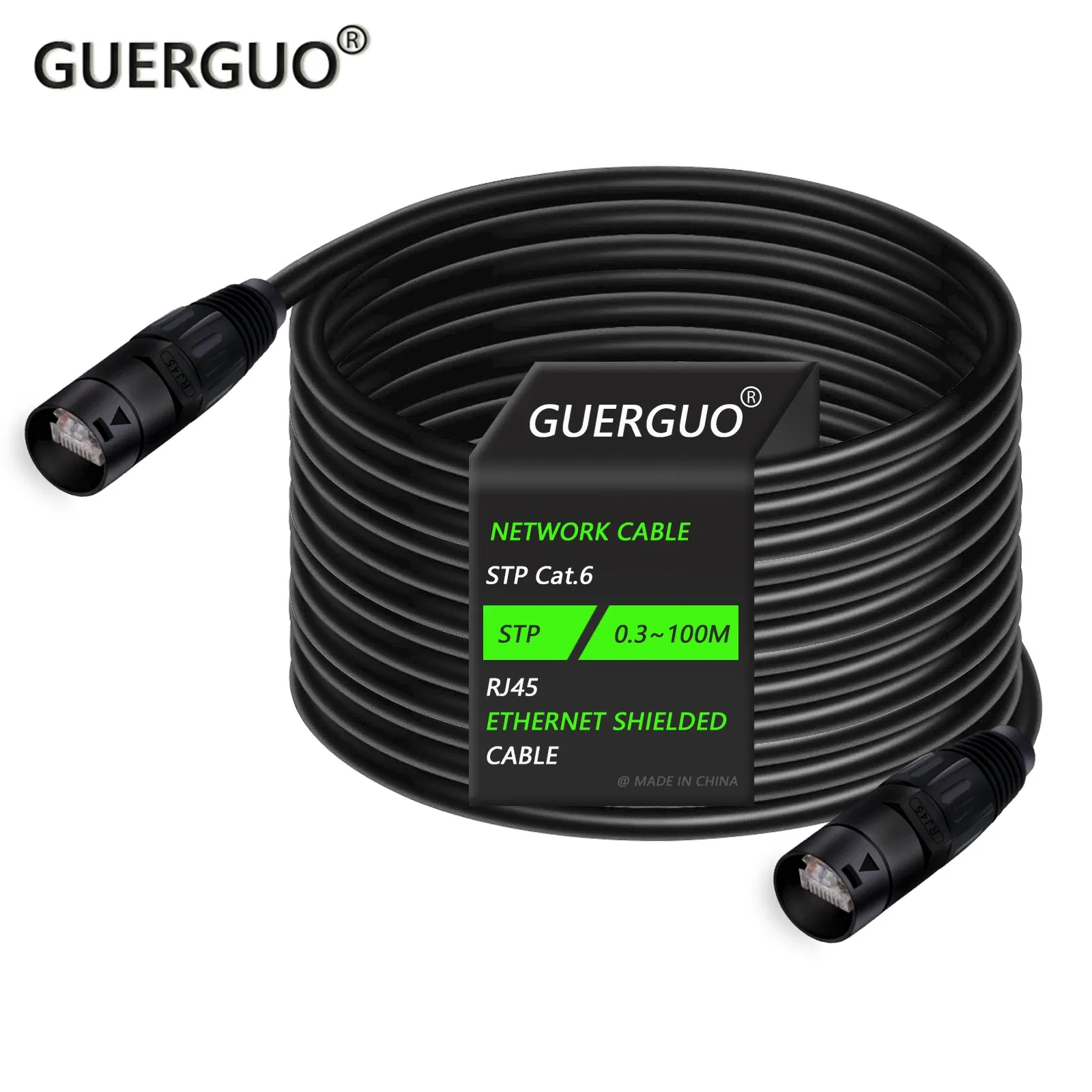 Color: Gold, Length: 1.2m - 0.3M-100M Cat5/CAT6 Stage Ethernet Extension Shielded Cable Outdoor&Indoor LAN Network STP/SFTP Cable with Zinc Alloy RJ45 Plug