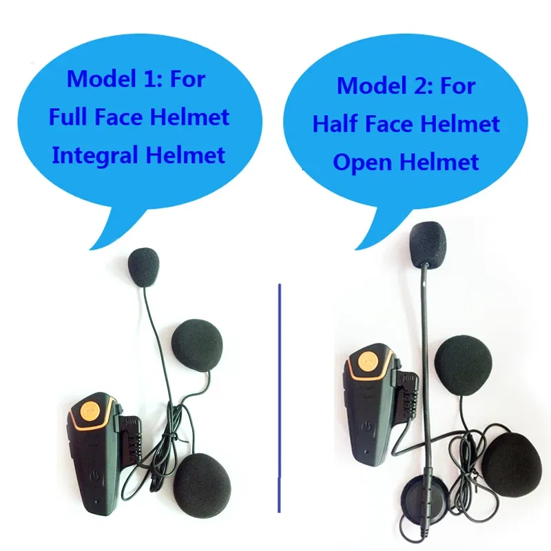 Color: Blue - BT-S2NS Motorcycle Helmet BT Headset Intercom Moto Waterproof Multi BT Interphone 1000M Interfones MP3 FM Intercomunicador