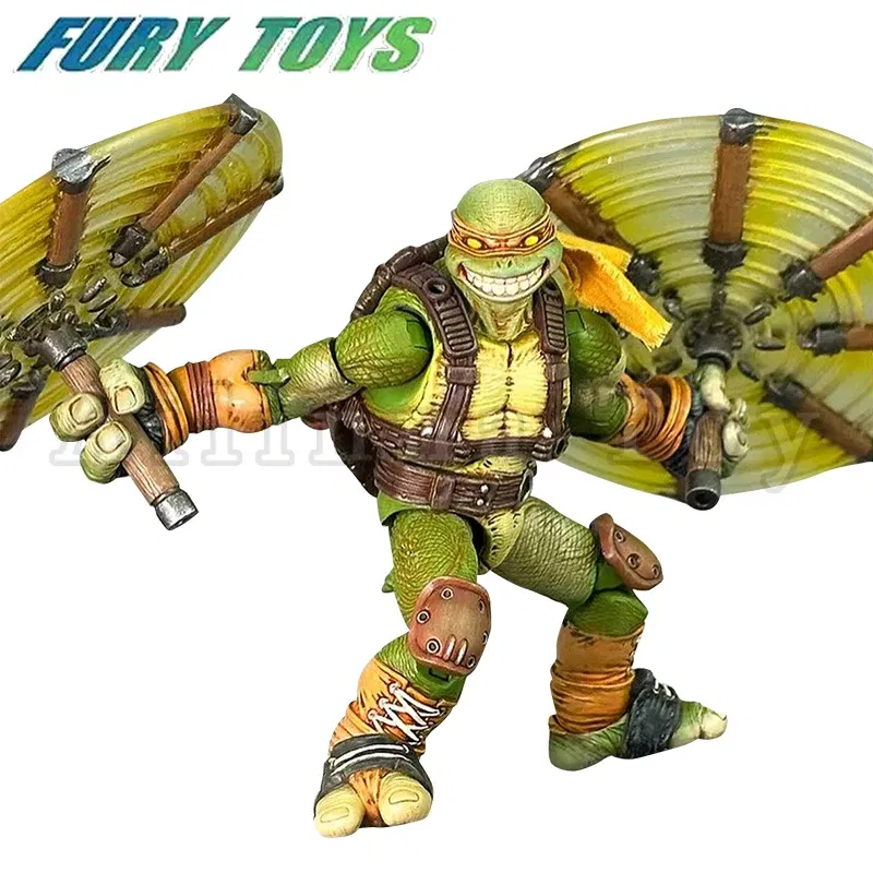Color: GRAY - Fury Toys 1/12 5inches Action Figure Wave 3 Rage Samurai Force Turtle Summer Anime Model