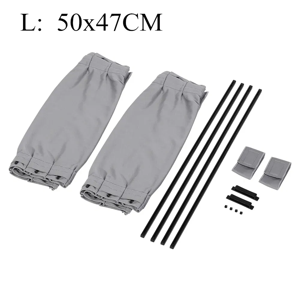 Color: Brown - 2pcs 50cm Car Sun Shade Side Window Curtain Auto Foldable Uv Protection Accessories Black Pure Cloth Auto Accessories