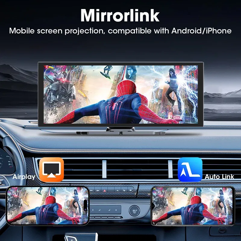 JMCQ 11.26 inch Touch Screen Car DVR 4K Dash Cam 5G WiFi Wireless Carplay Android Auto GPS Navigation BT Video Recorder FM AUX