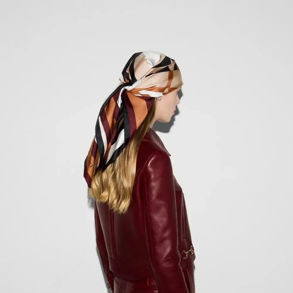 Color: Beige - 25 High-end Scarf Neck Collar Professional Scarf Headband New Small Square Towel Light Luxury Silk Scarf Headscarf Female Gift