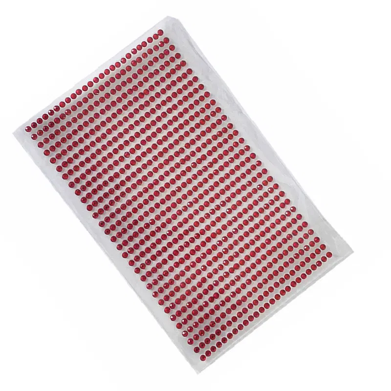 Color: Red, Size: 4cm - Scrapbook sticker 3mm 750pcs/set Self-adhesive Acrylic Rhinestones Sticker Mobile Diamond decoration drill stickers for car